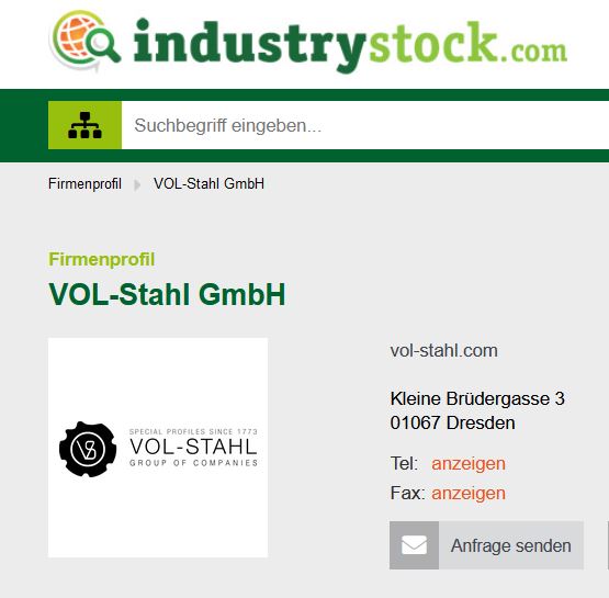 Industrystock Profil VOL-Stahl GmbH